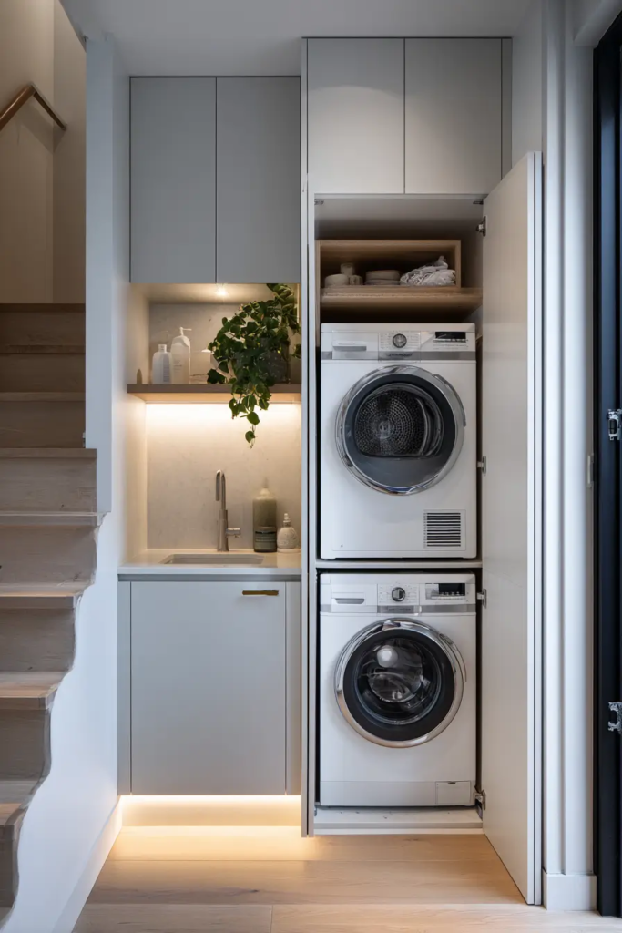12. Compact Laundry Area