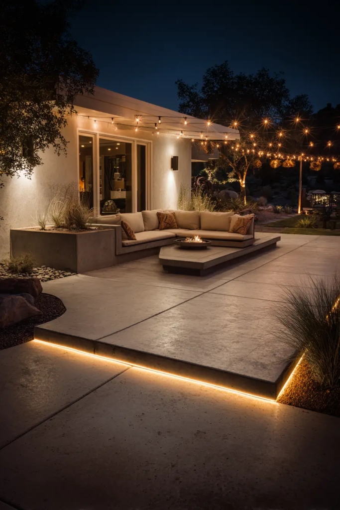 Best Lighting Ideas for a Concrete Patio at Night