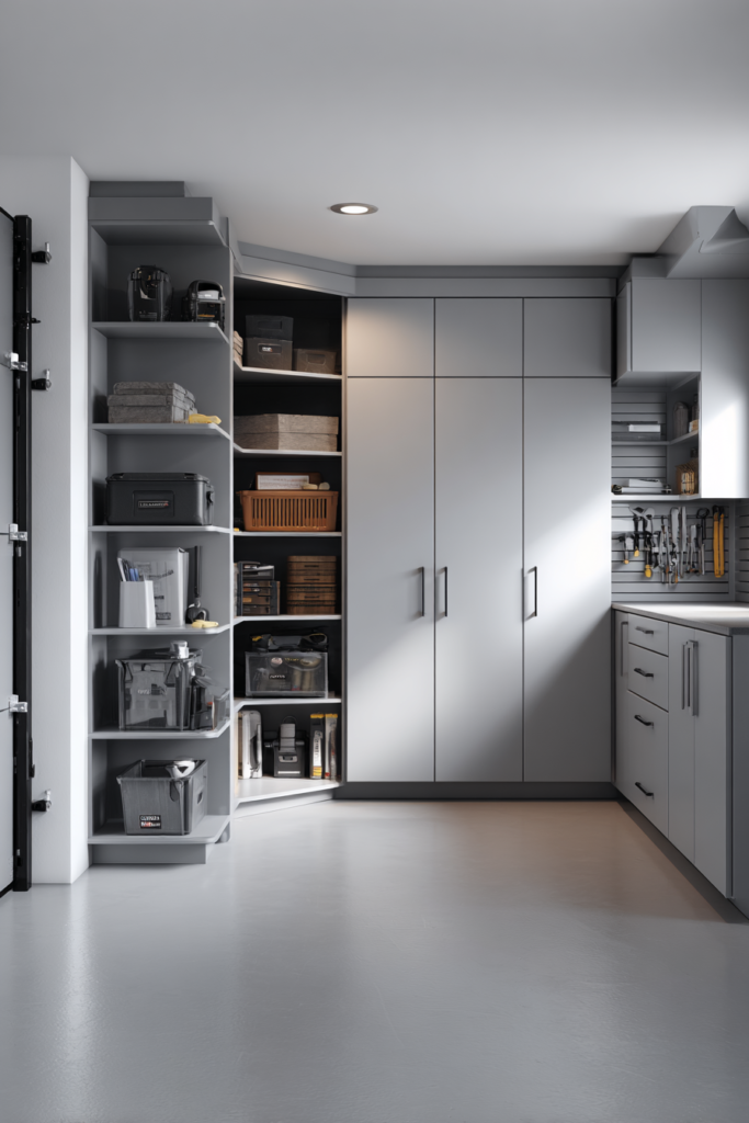 Corner Garage Closets