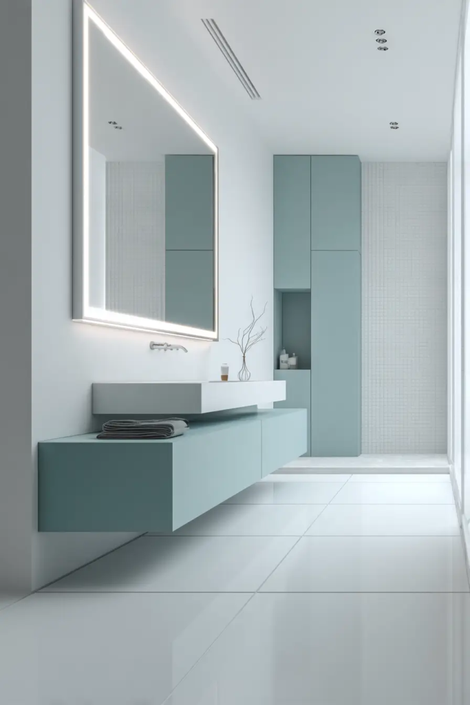Modern Minimalist Teal Bathroom Ideas