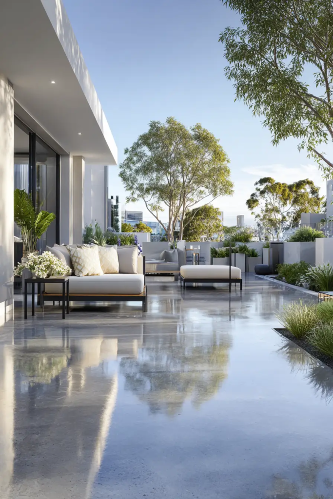 Polished Concrete Luxury Patio Designs