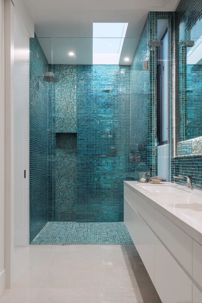 Teal Tile Bathroom Ideas for Texture and Depth