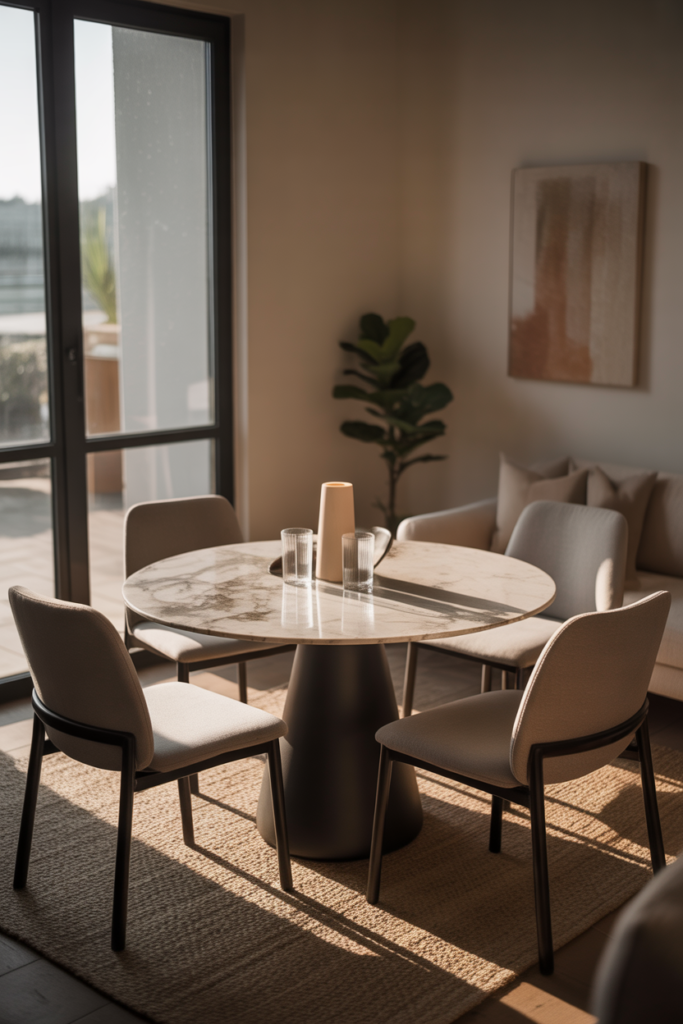 1. Use a Round Dining Table for Better Flow