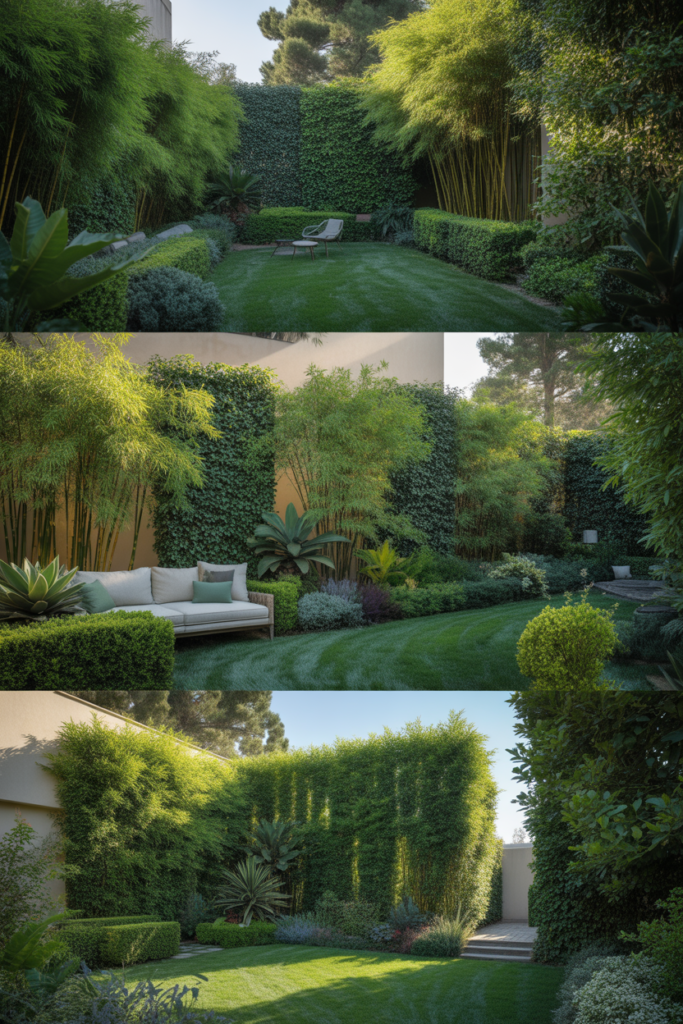 1. Use tall hedges for natural privacy