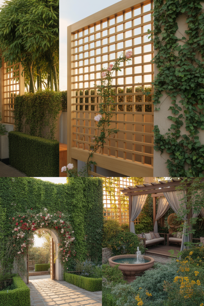 10. Install a wooden lattice screen