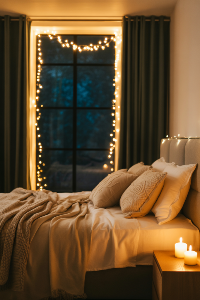 14. Fairy Lights Around Windows