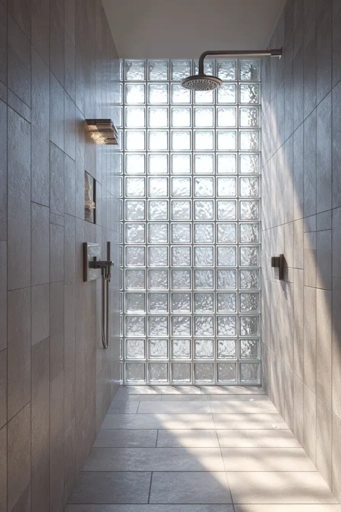 15. Glass Block Showers for Privacy and Light