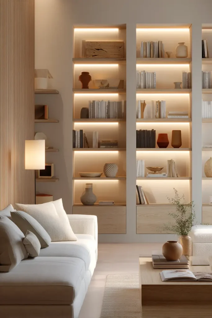 4. Built In Shelving for Storage and Style