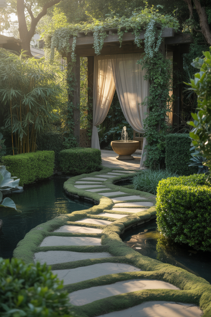 7. Build a curved garden path