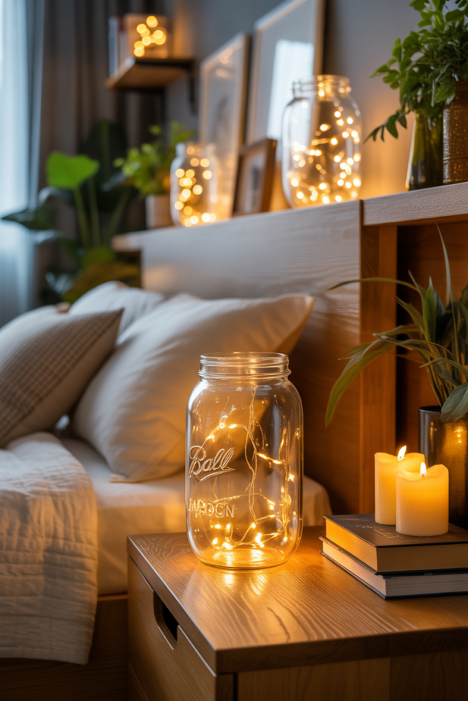 7. Mason Jar Fairy Light Decor