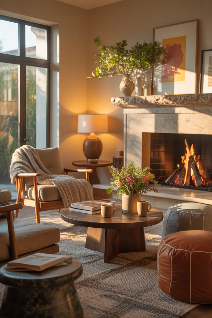 Add Cozy Seating Around the Fireplace