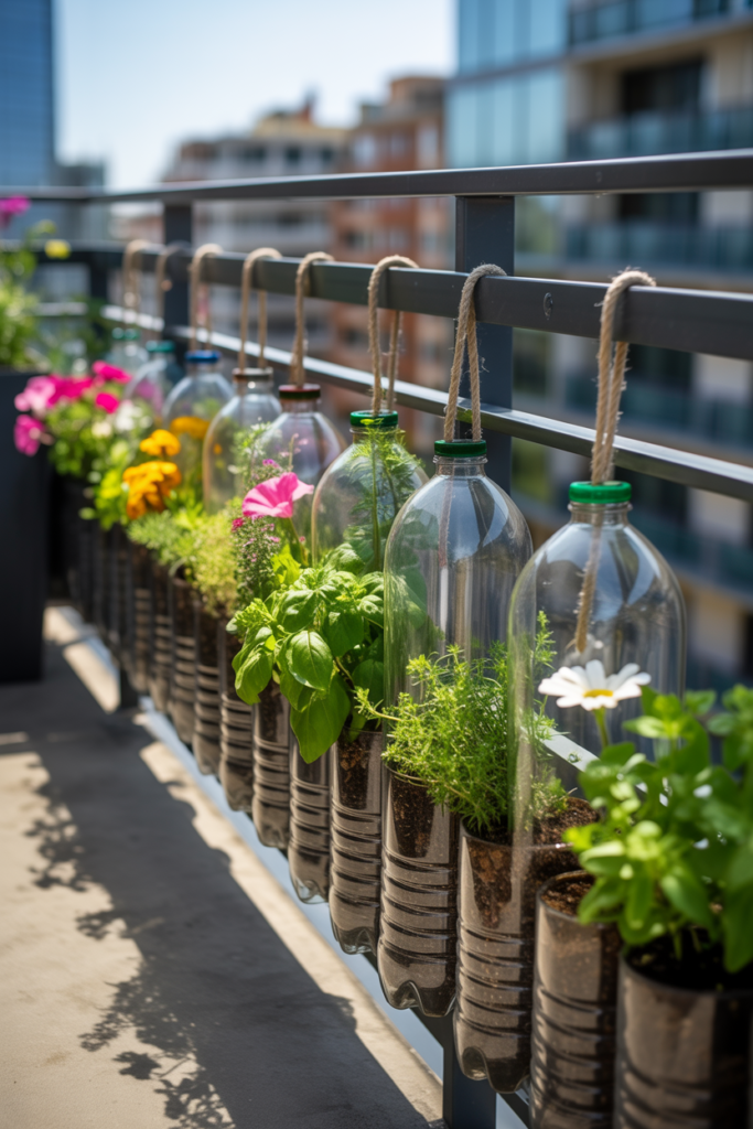 Balcony Railing Bottle Garden