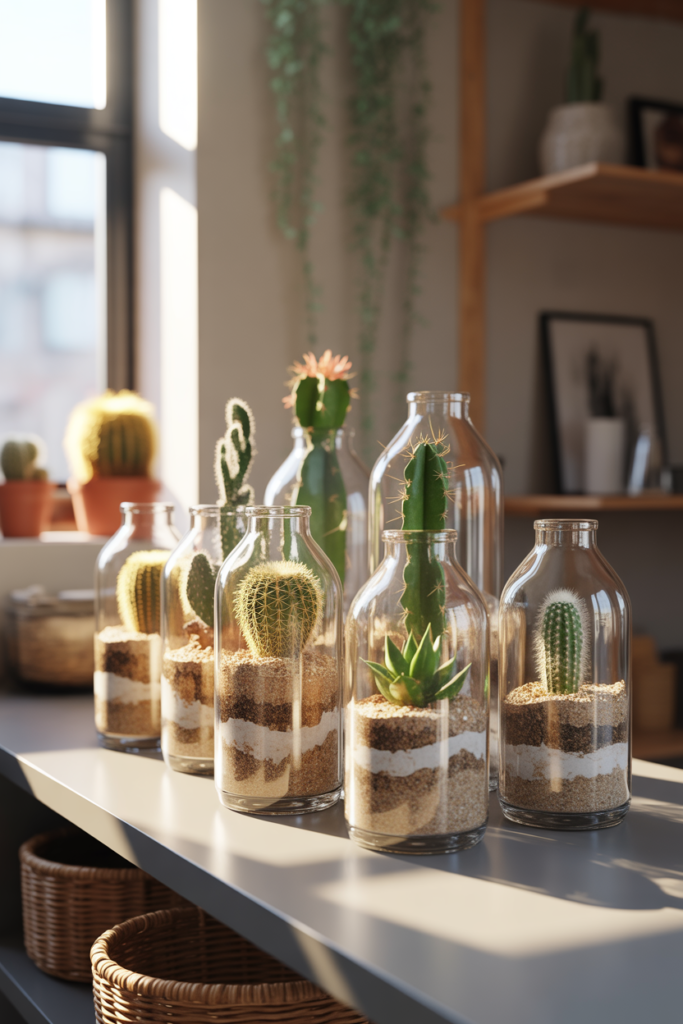 Bottle Cactus Mini Garden