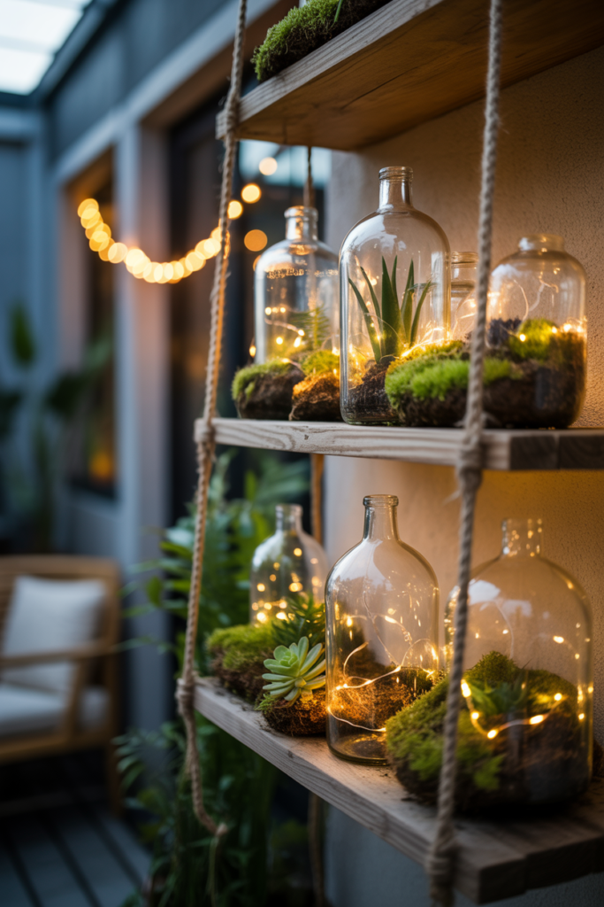Bottle Fairy Light Garden