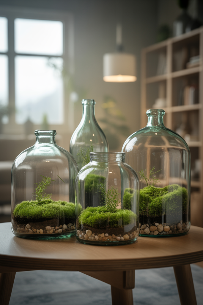 Bottle Moss Mini Garden