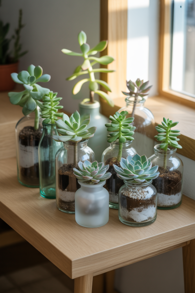 Bottle Succulent Display