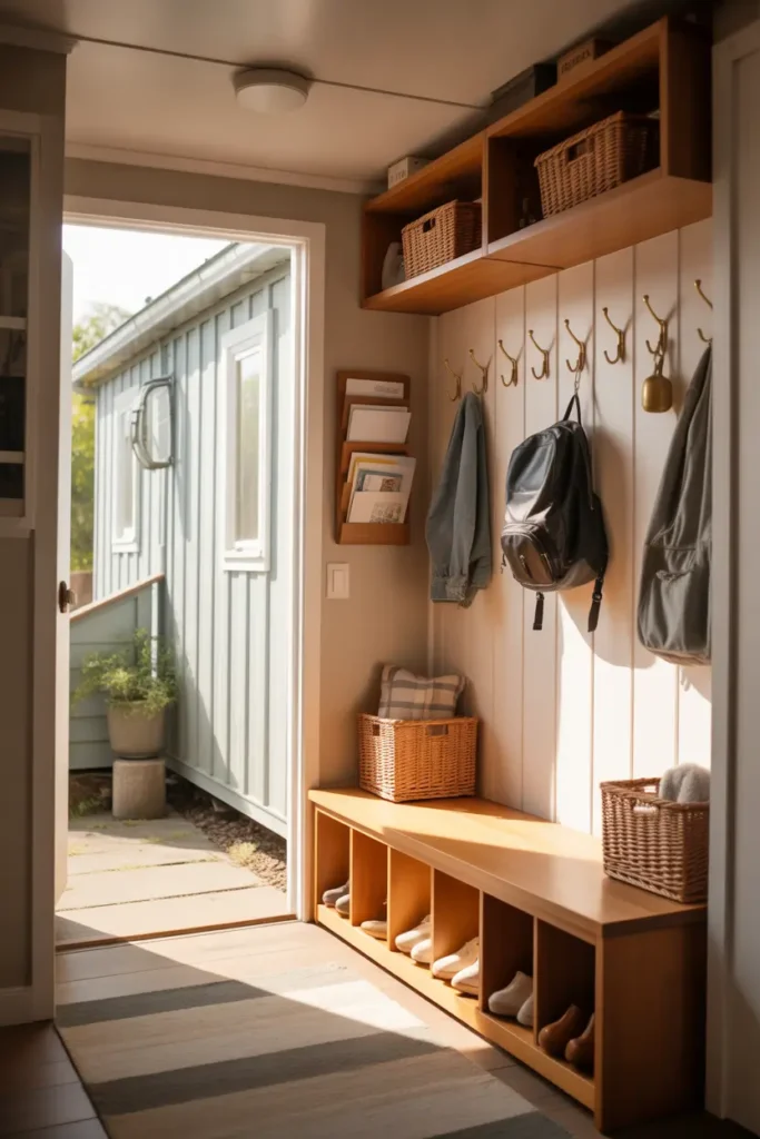 Build a Compact Mudroom Area