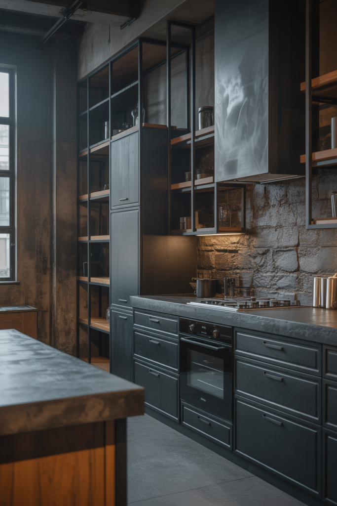 Charcoal Cabinets for a Modern Industrial Look