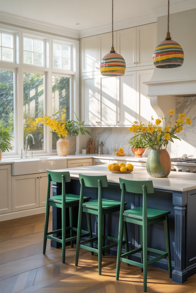 Classic white kitchen cabinets