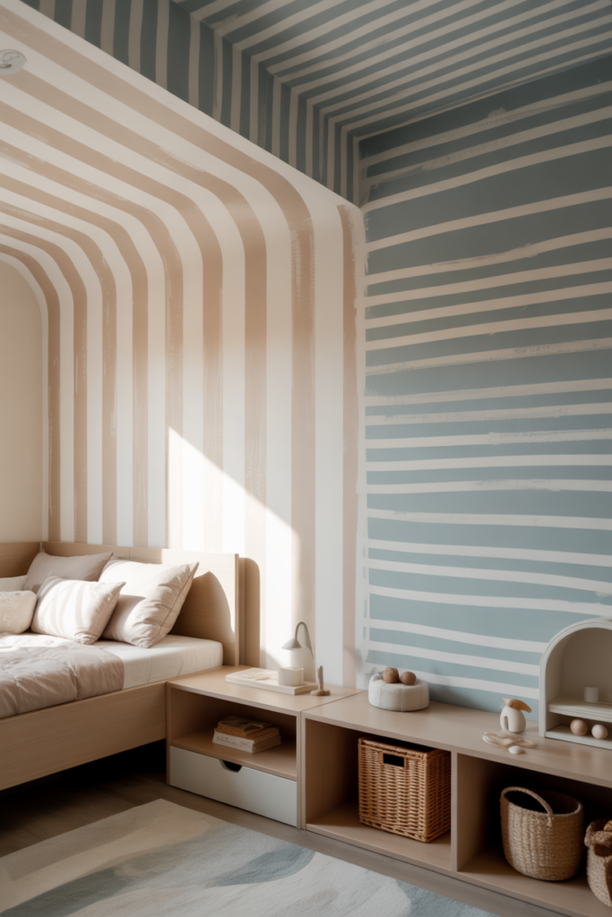 DIY Stripe Walls for Small Rooms