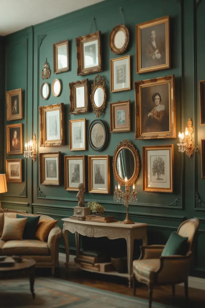 Decorate With Gallery Walls and Gold Frames