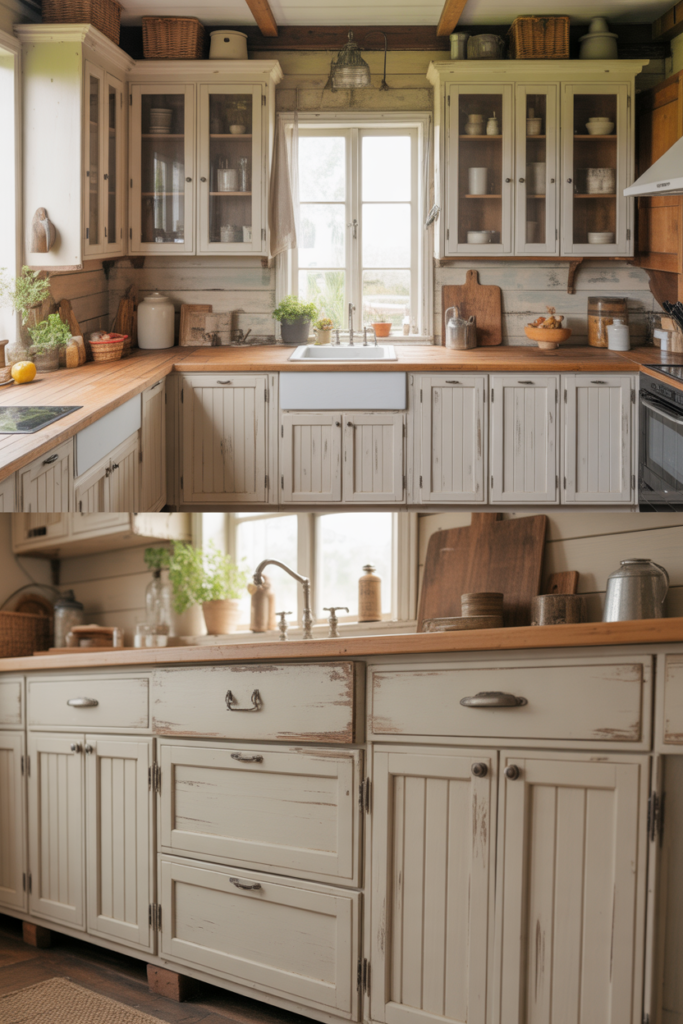 Distressed Cabinets for a Vintage Look