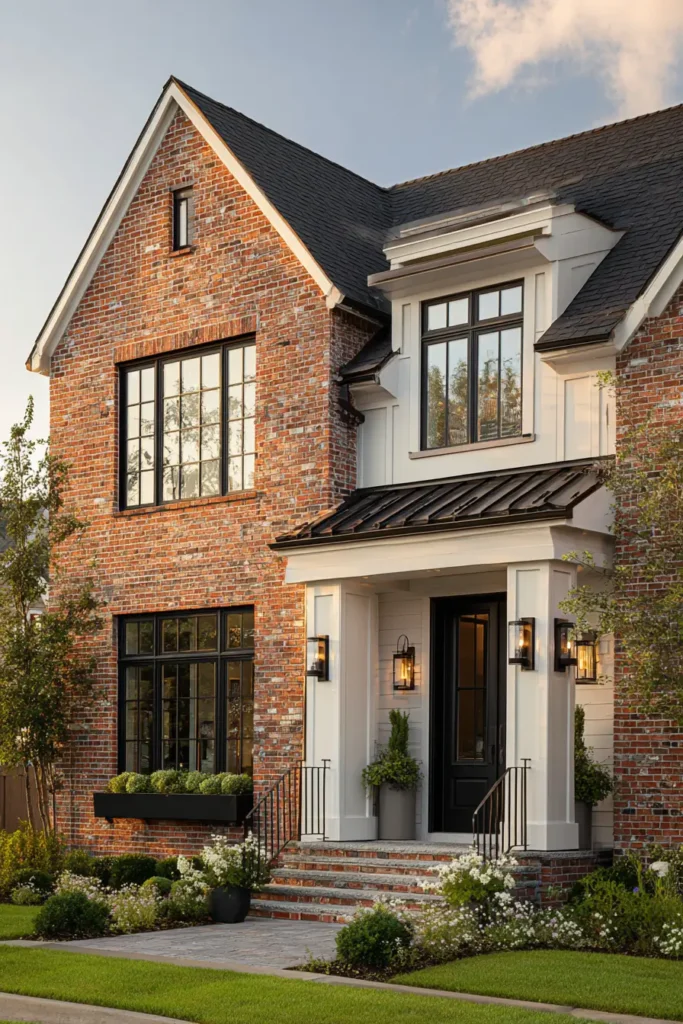 Exterior color combinations for red brick homes in 2026