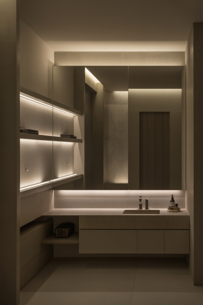 Hidden lighting that creates soft background glow