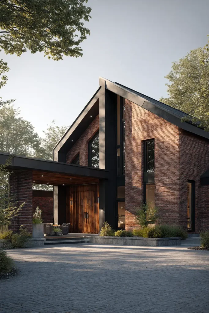 How roof color affects red brick appearance