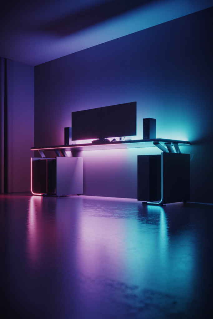 Install RGBIC LED Strips Under the Desk