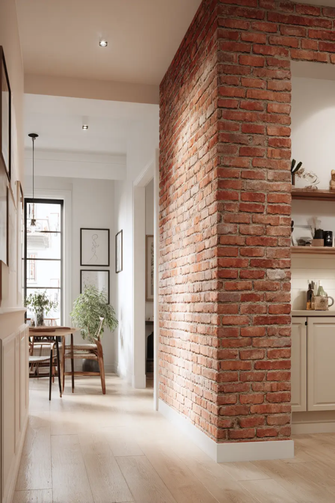 Interior color ideas with red brick walls