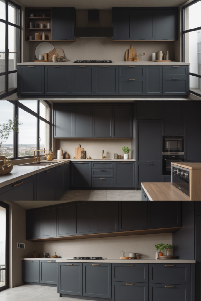 Matte Black Cabinets for a Strong Modern Style