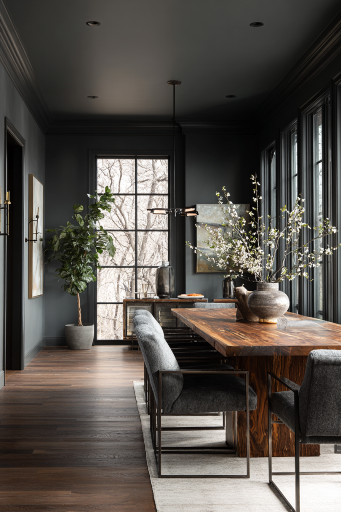 Moody Gray Dining Room Colors