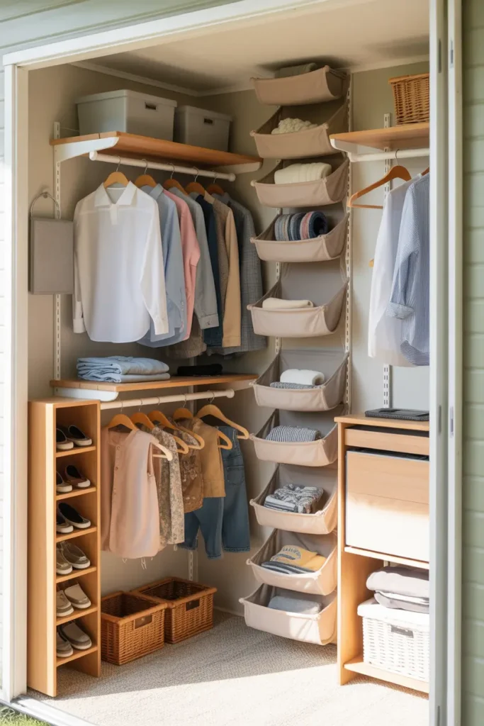Organize Closets with Double Hanging Rods
