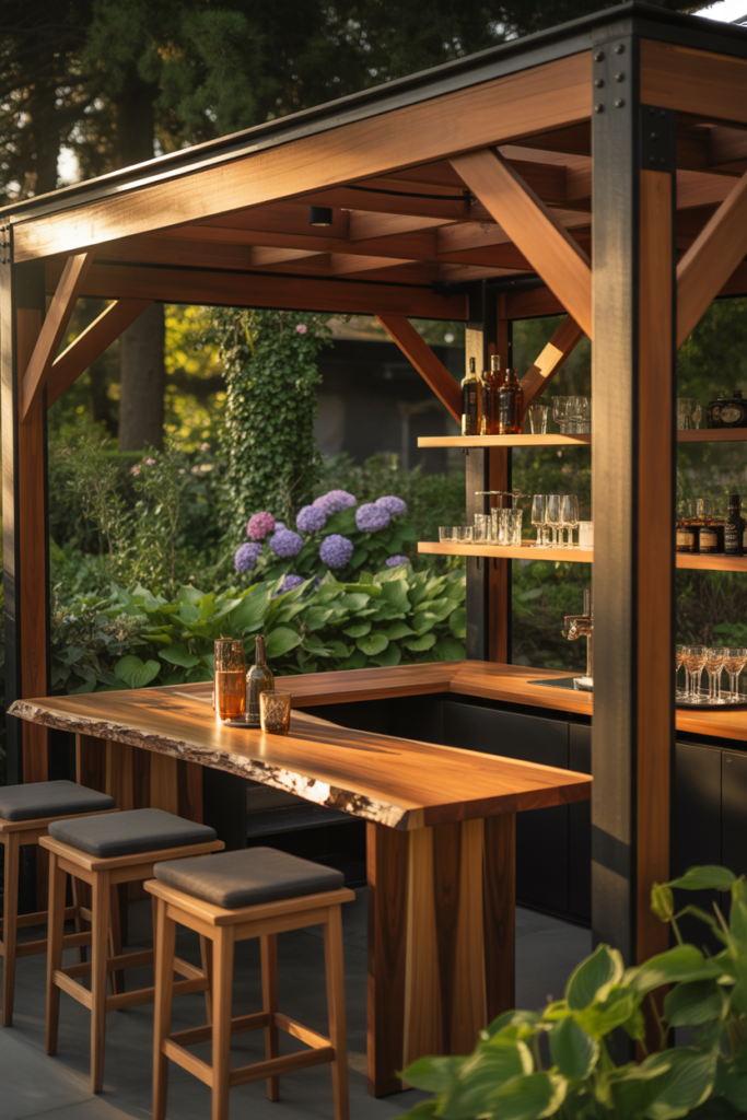 Outdoor Bar Counter Setup for Small Gatherings