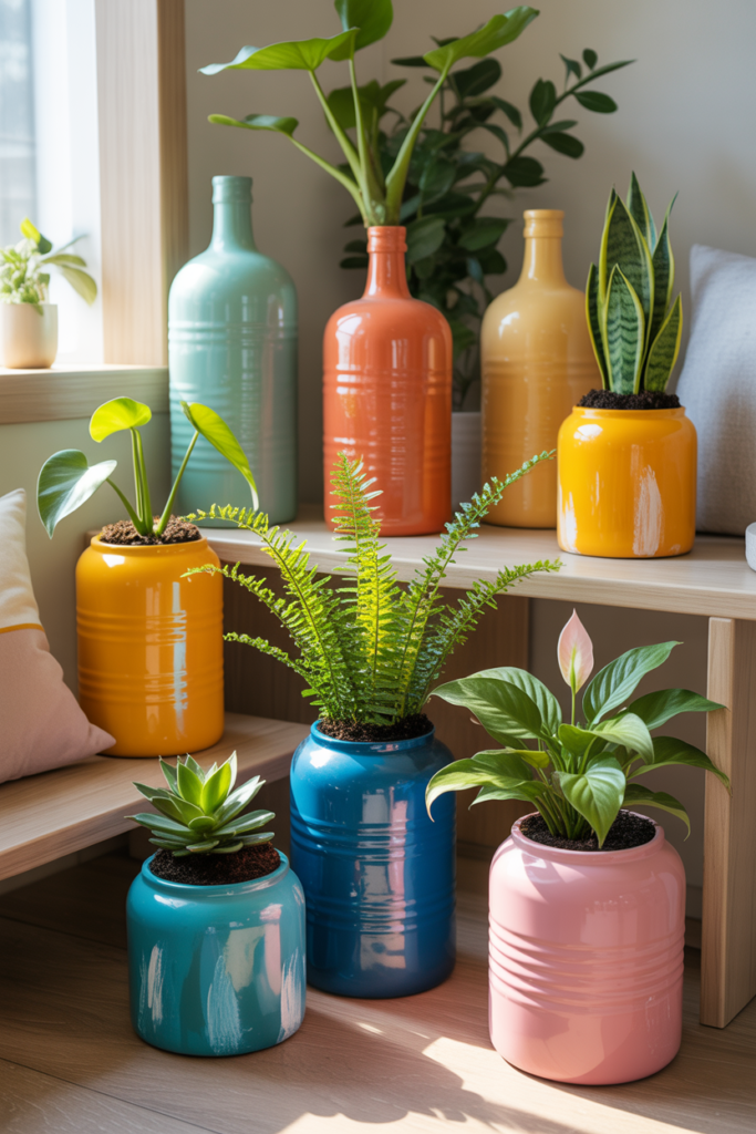 Painted Decorative Bottle Pots