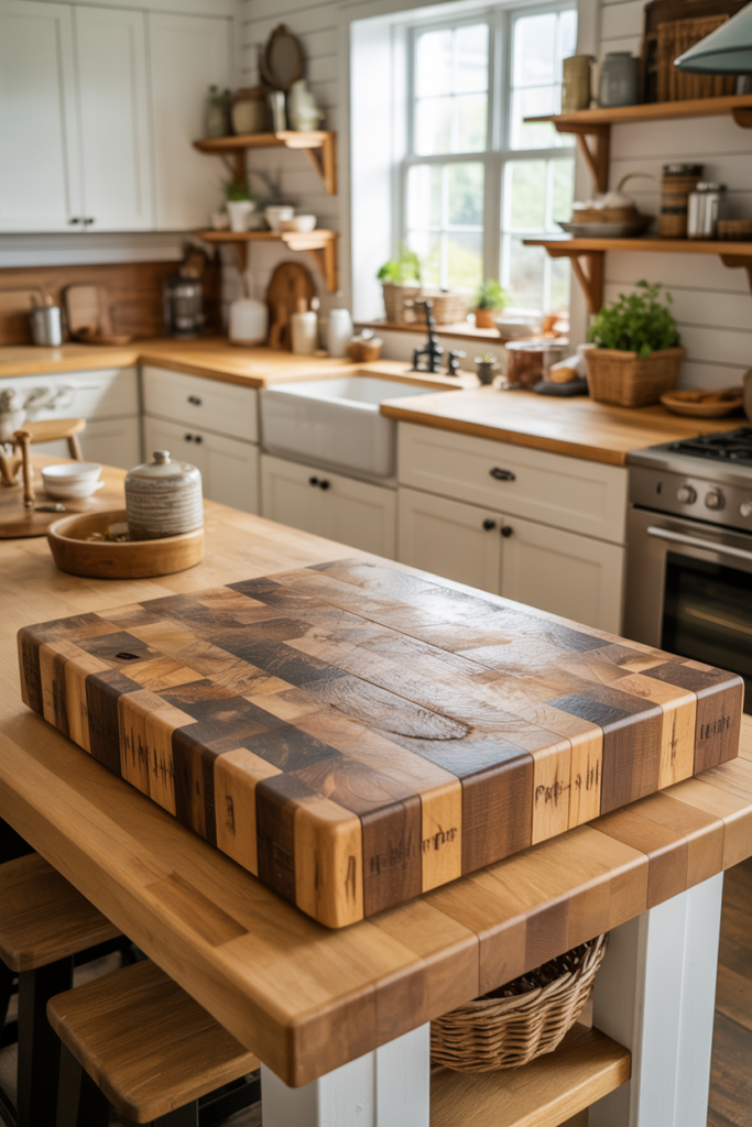 Rustic Farmhouse Cutting Block Ideas