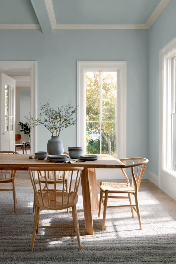 Soft Blue Dining Room Paint Color Ideas
