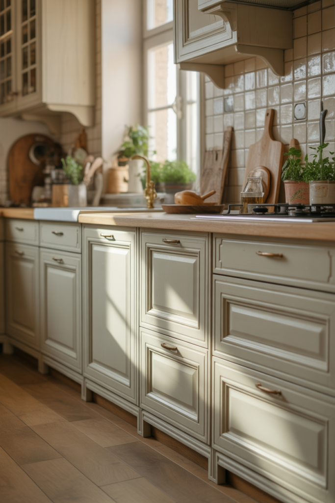 Soft Cream Cabinets for a Warm Traditional Feel
