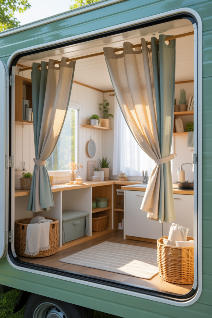 Tension Rod Curtains for Easy Setup