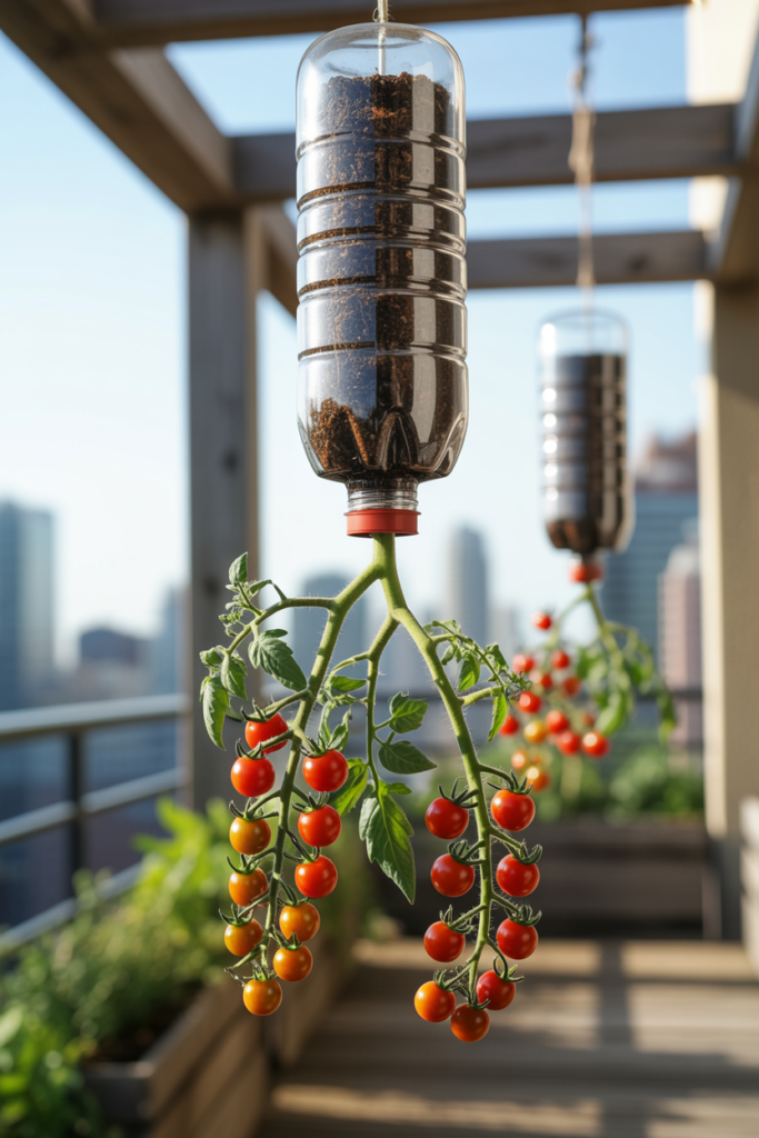 Upside Down Tomato Bottle Planter