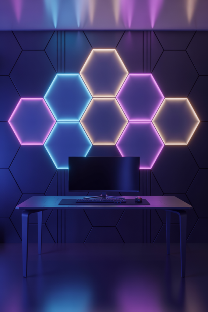 Use Hexagon or Triangle Wall Panels as a Focal Point