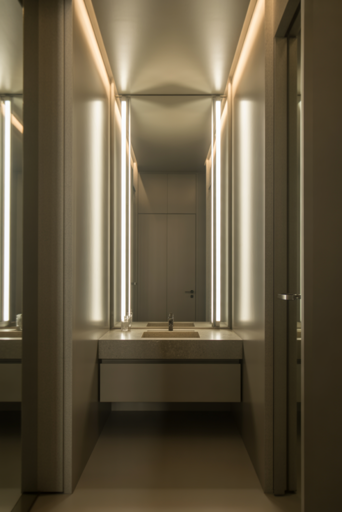 Vertical lights that make walls feel taller