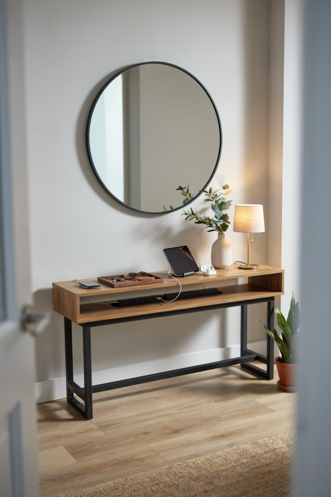 14. Console Table With Charging Station