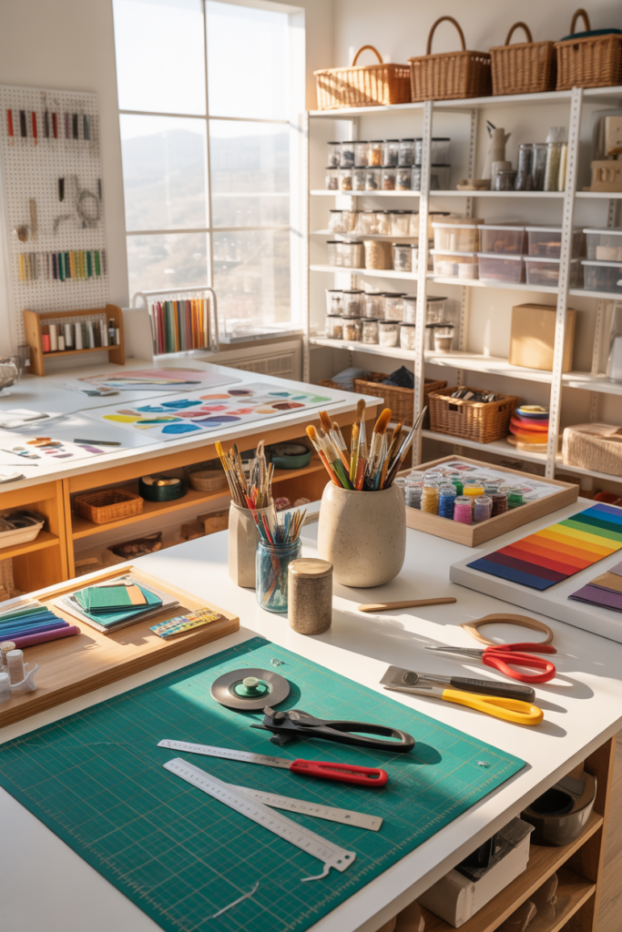 15. Create Separate Zones in Your Craft Room