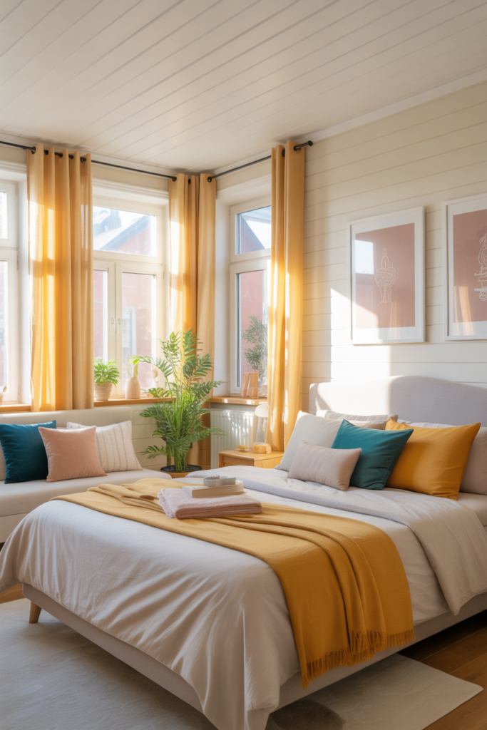 2. Choose light colors that reflect brightness