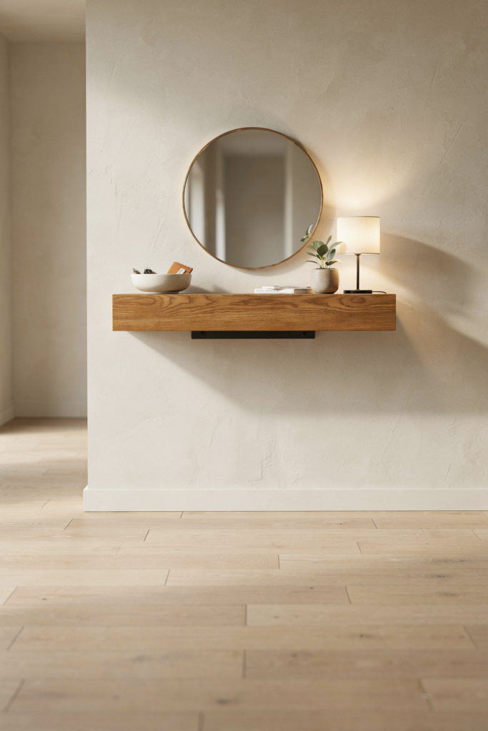 2. Floating Wall Mounted Console Table