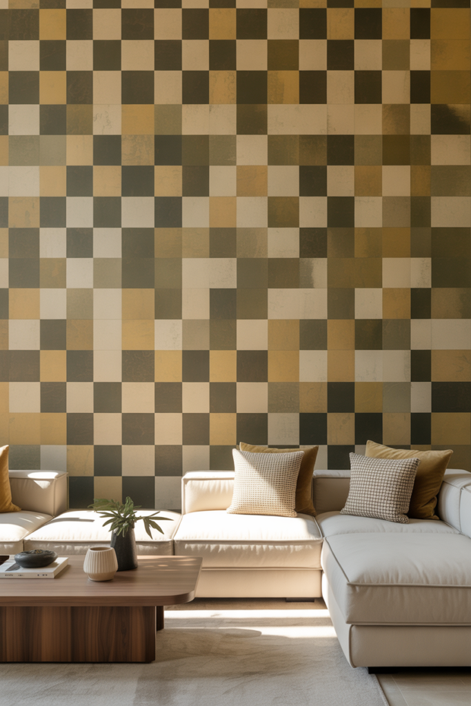 4. Checkerboard Painted Walls