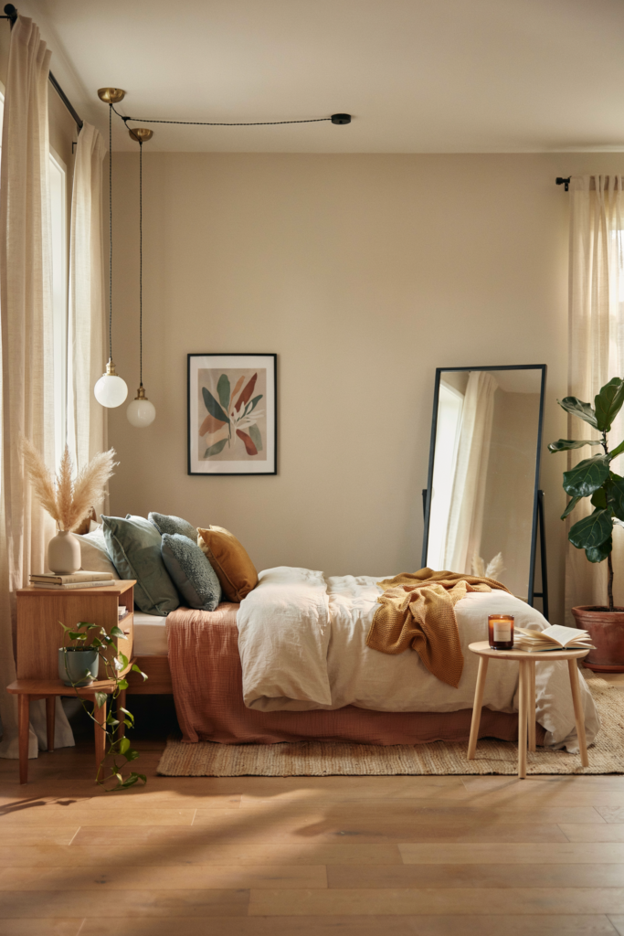 8. Leaning oversized mirror
