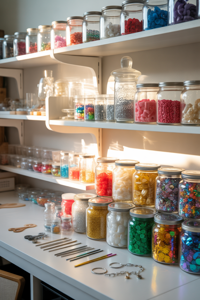 8. Use Jars for Small Items That Get Lost Easily